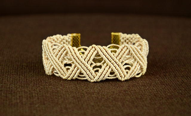Macrame Zigzag DIY Cuff Bracelet