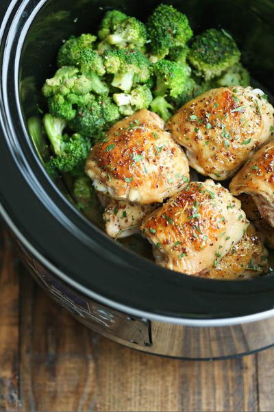 Slow Cooker Maple Dijon Chicken and Broccoli