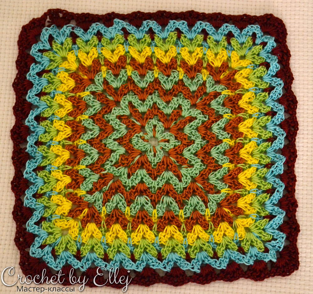 Bargello Crochet Afghan Block | AllFreeCrochet.com