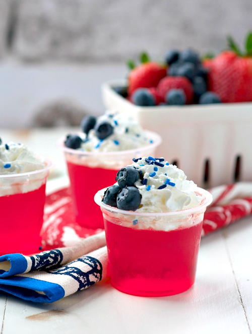 Red White and Blue Jell-O Cups