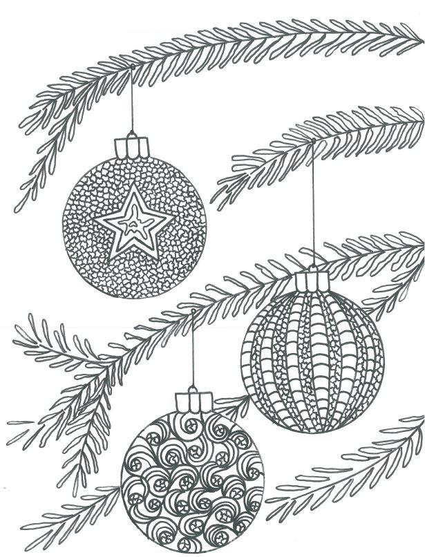 Christmas Baubles Adult Coloring Page | AllFreeChristmasCrafts.com