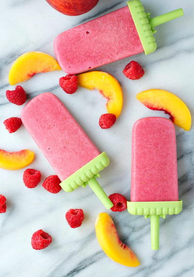 Peach Melba Homemade Popsicles