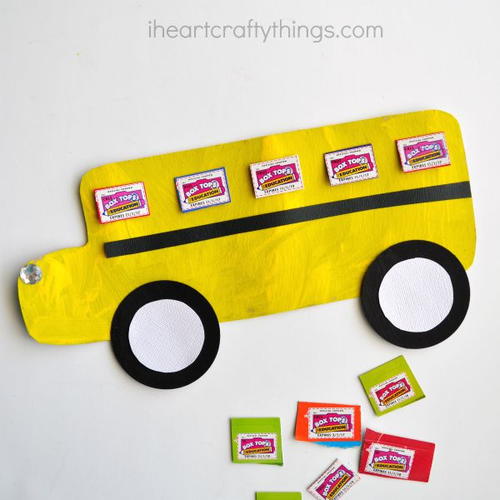 Box Top School Bus Craft | AllFreeKidsCrafts.com