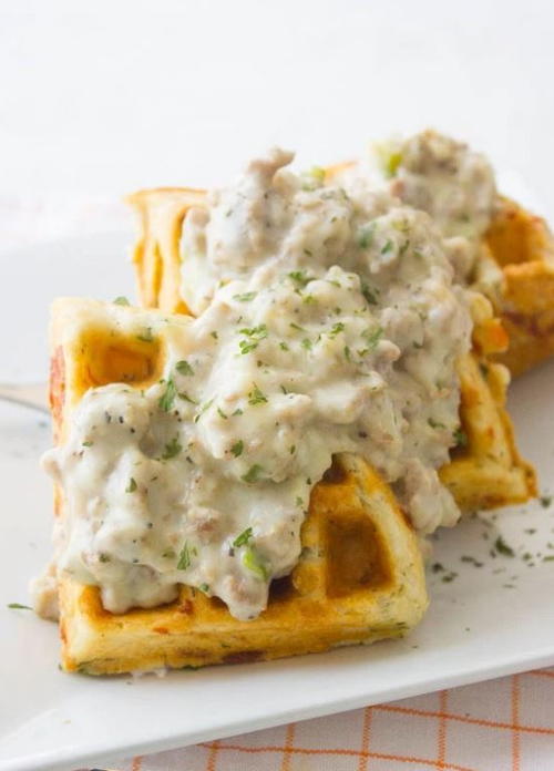 Waffle Biscuits and Gravy