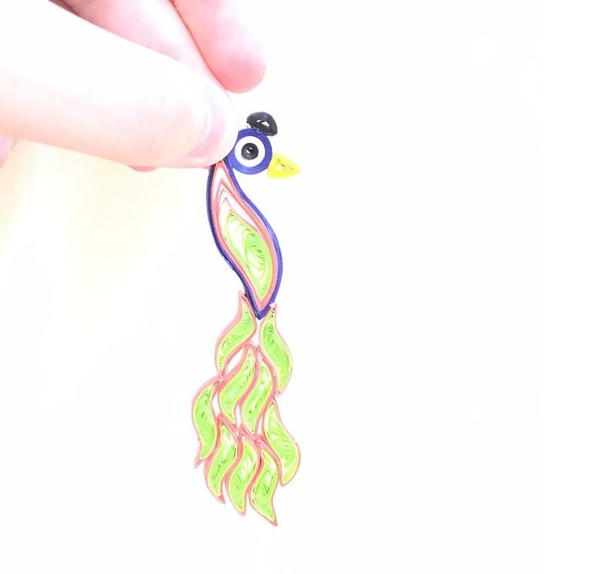 Petite Paper Quilled Peacock
