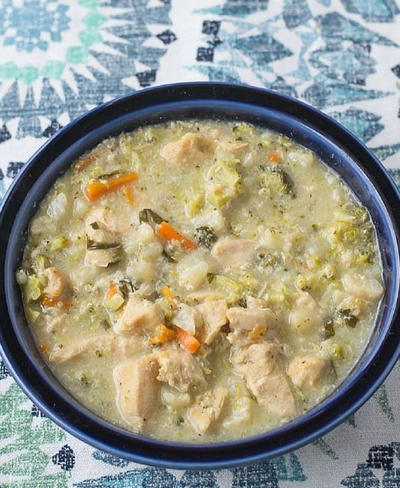 Slow Cooker Crust-less Chicken Pot Pie | FaveSouthernRecipes.com