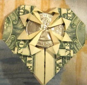 Money Origami Heart