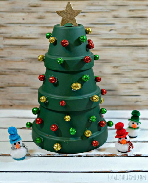 Painted Terracotta Christmas Tree