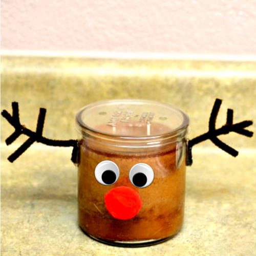 DIY Rudolph Decorated Candle | FaveCrafts.com