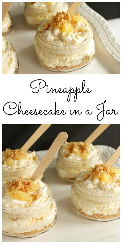 Pineapple Cheesecake Recipe in a Jar