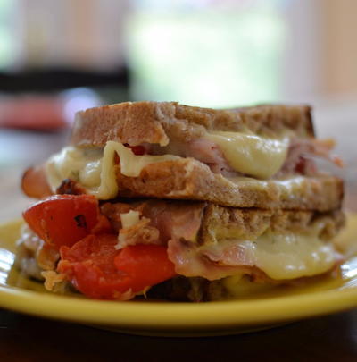 Ham Roasted Red Pepper Grilled Cheese