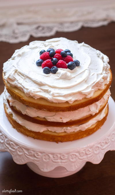 Lemon Blueberry Raspberry Naked Cake