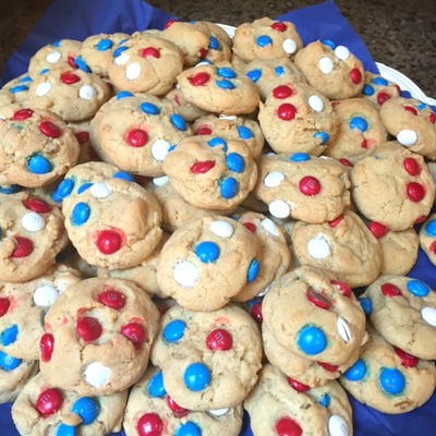 Patriotic M&M Butter Cookies