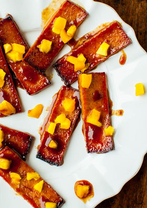Barbeque Tofu with Pineapple and Mango