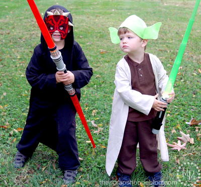 Darth Maul and Yoda DIY Costumes for Kids