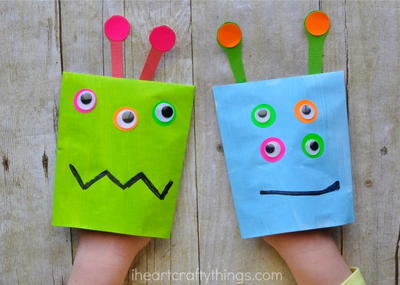 Monster Puppet Craft for Kids