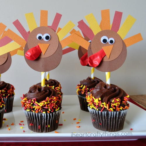 DIY Thanksgiving Cupcake Topper Crafts for Kids