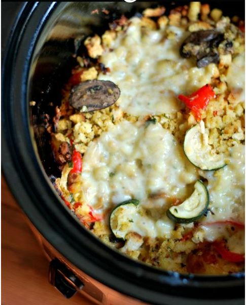 Slow Cooker Chicken and Stuffing Casserole