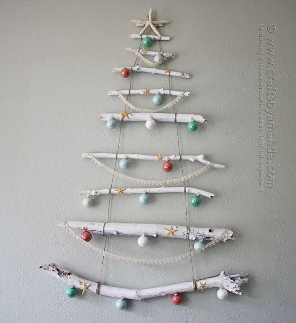 Beachy Branch Wall Christmas Tree  AllFreeChristmasCrafts.com Beachy Branch Wall Christmas Tree  AllFreeChristmasCrafts.com
