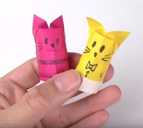 Origami Cat Finger Puppets