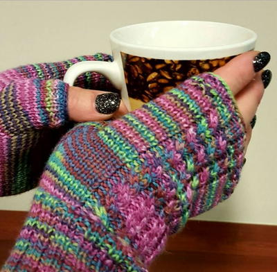Spunky Cabled Fingerless Gloves
