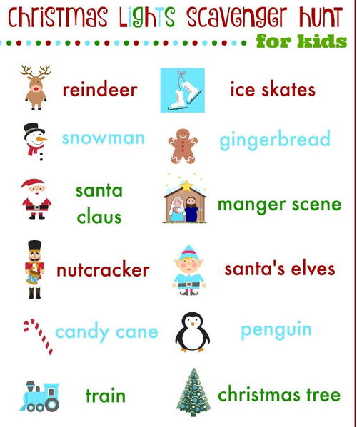 Christmas Scavenger Hunt Printables