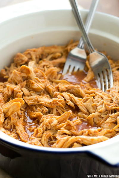 2-Ingredient Slow Cooker Pulled Chicken