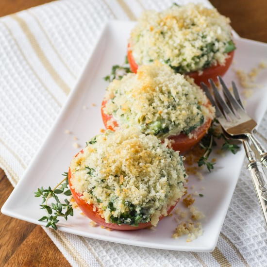 Spinach, Artichoke Stuffed Tomatoes