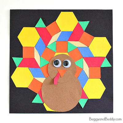 Mosaic Turkey Paper Craft for Kids