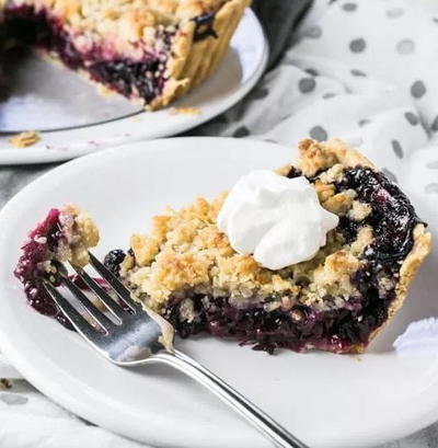 Blueberry Pineapple Pie with Coconut Topping
