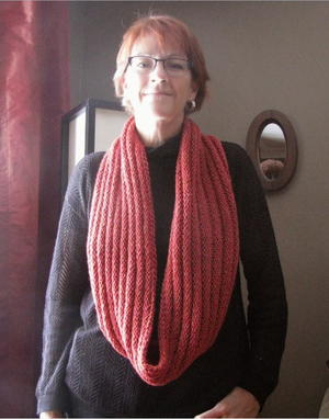 Coral Corduroy Infinity Scarf