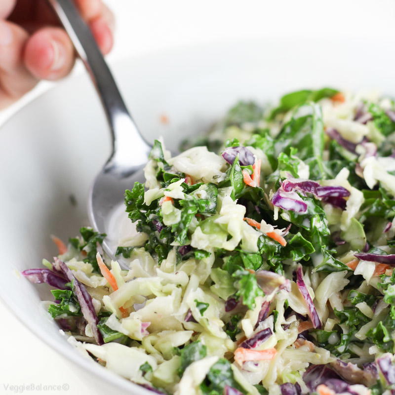 Easy & Healthy Coleslaw with Creamy Dressing | FaveHealthyRecipes.com