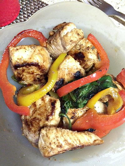 Cajun Chicken with Spinach and Peppers Recipe