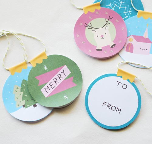 Adorable Printable Gift Tags and Paper Ornaments