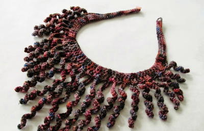 Gorgeous Autumn Colors Crochet Necklace