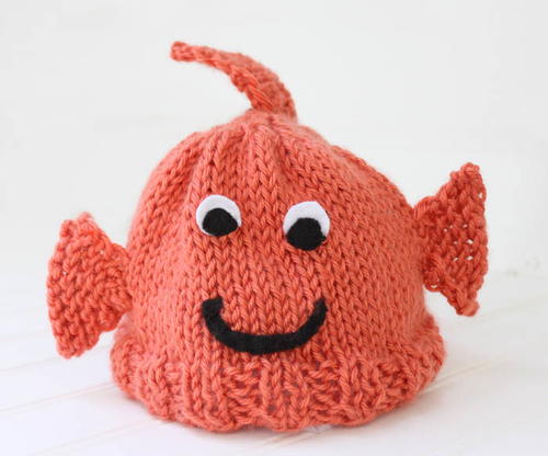 Baby Hat Cute Fish Shape Cartoon Unisex Crochet Knit Cap Goldfish Hand-knitted