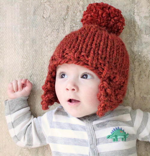 Ear Flap Baby Hat Allfreeknitting Com Ear Flap Baby Hat Allfreeknitting Com