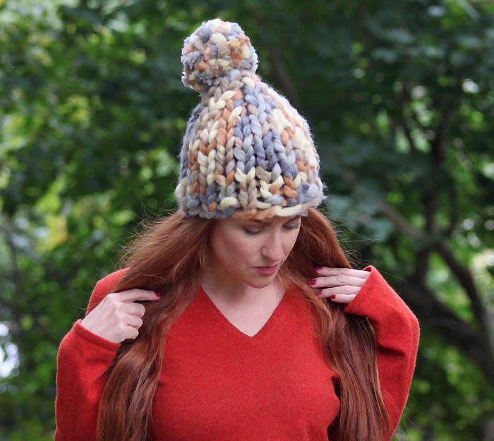 chunky wool bobble hat