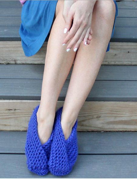 Foldover Garter Stitch Slippers