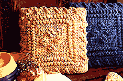 Cozy Cottage Crochet Popcorn Pillow