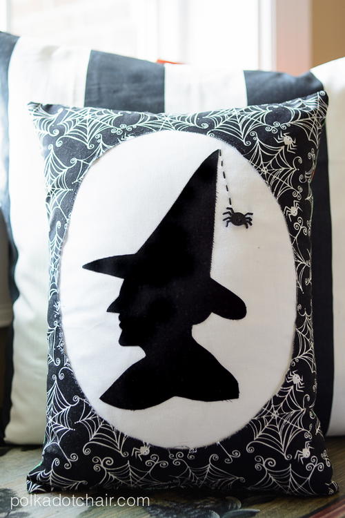 Wicked Witch Silhouette Pillow