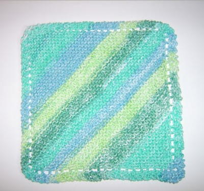 Diagonal Knit Dishcloth Pattern
