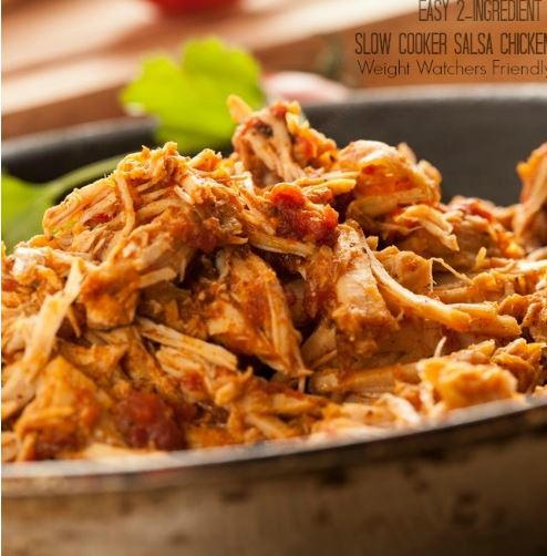 Two-ingredient Slow Cooker Salsa Chicken