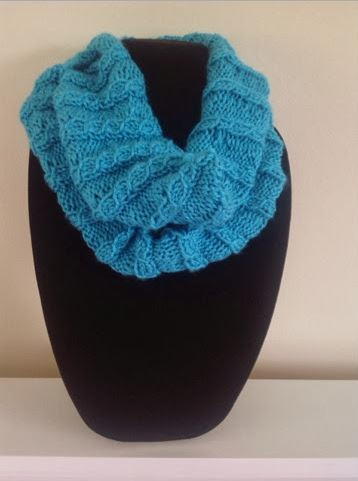 Turquoise Faux Cable Cowl