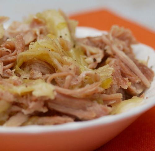 Slow Cooker Cabbage and Kalua Pork