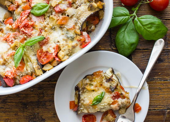 Easy Grilled Eggplant Rolls with a Fresh Veggie Stuffing