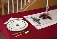 Spruce, Bunchberries, and Pinecones: A Punched Table Runner