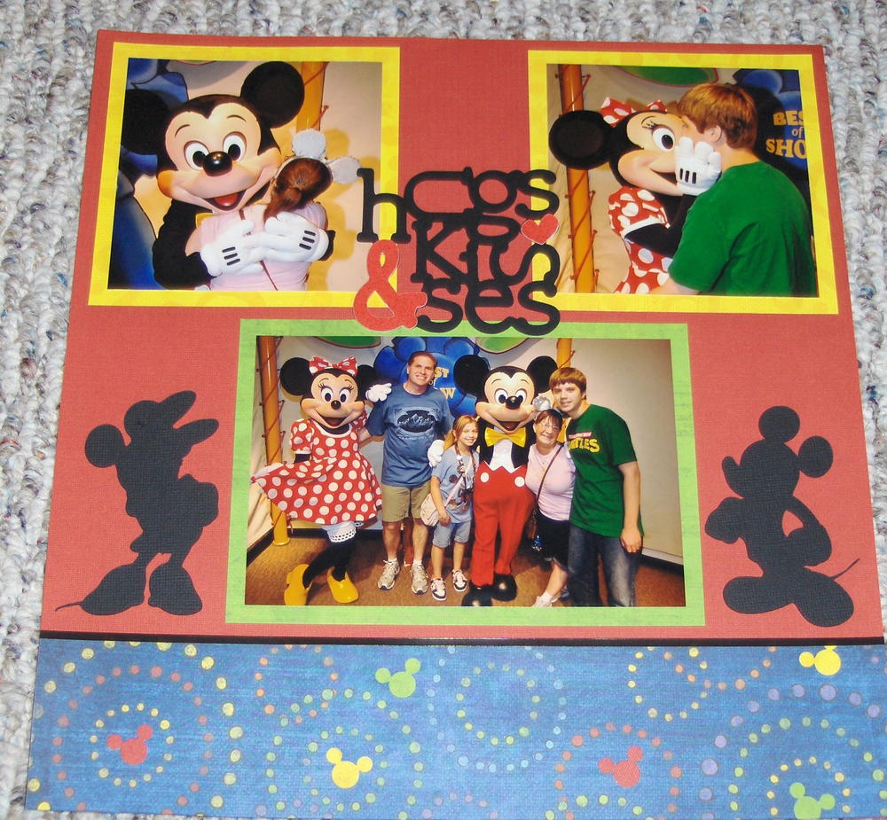 Hugs and Kisses Disney Scrapbooking Layout | AllFreePaperCrafts.com hugs-and-kisses-disney-scrapbooking-layout-allfreepapercrafts-com