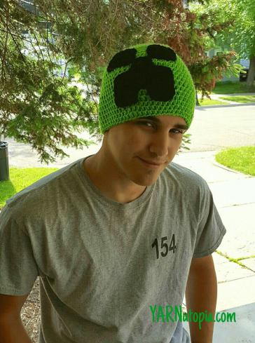 Minecraft-Inspired Creeper Crochet Hat