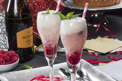 Champagne Raspberry Floats